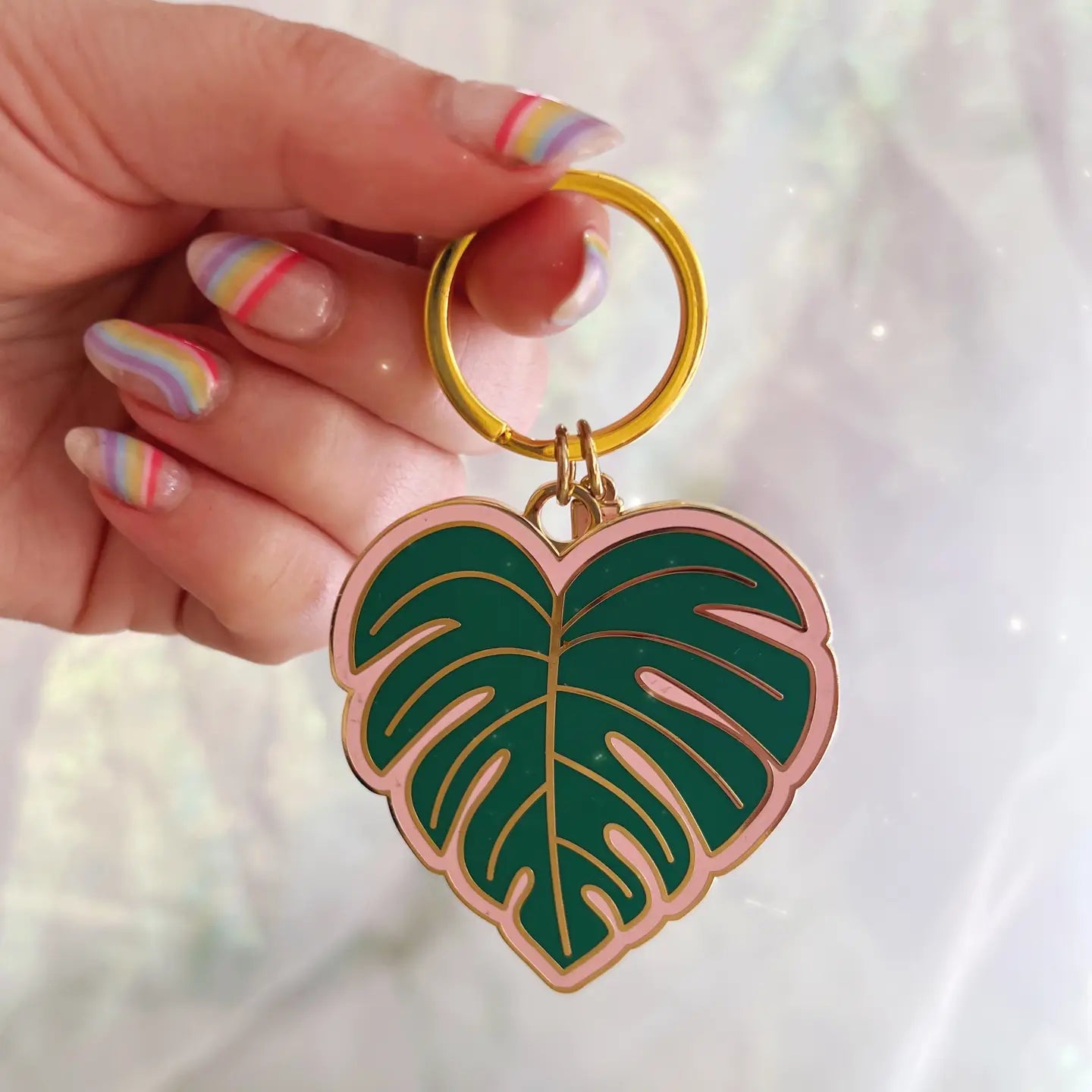 Monstera Leaf Keychain