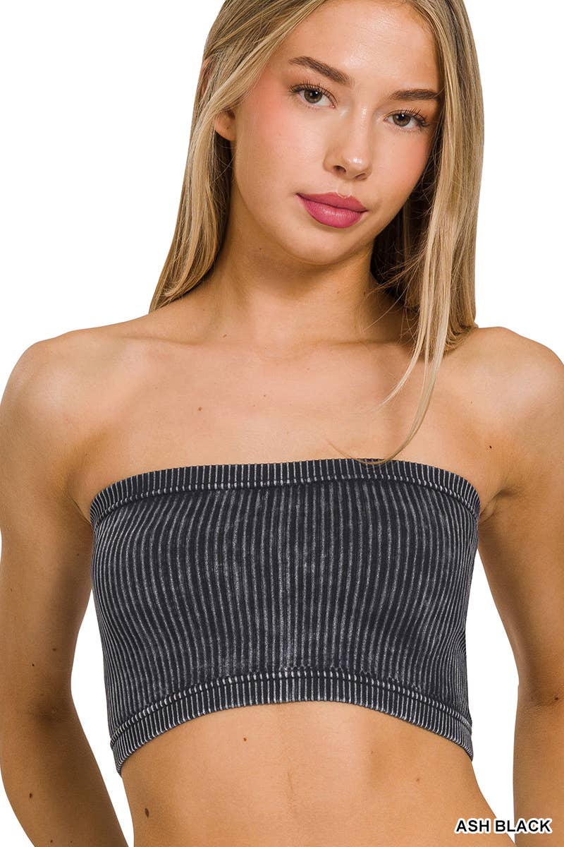 Washed Ribbed Seamless Bralette