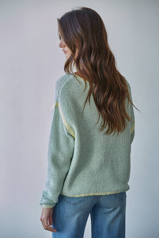 Knit Sweater Cotton Stitch Detail