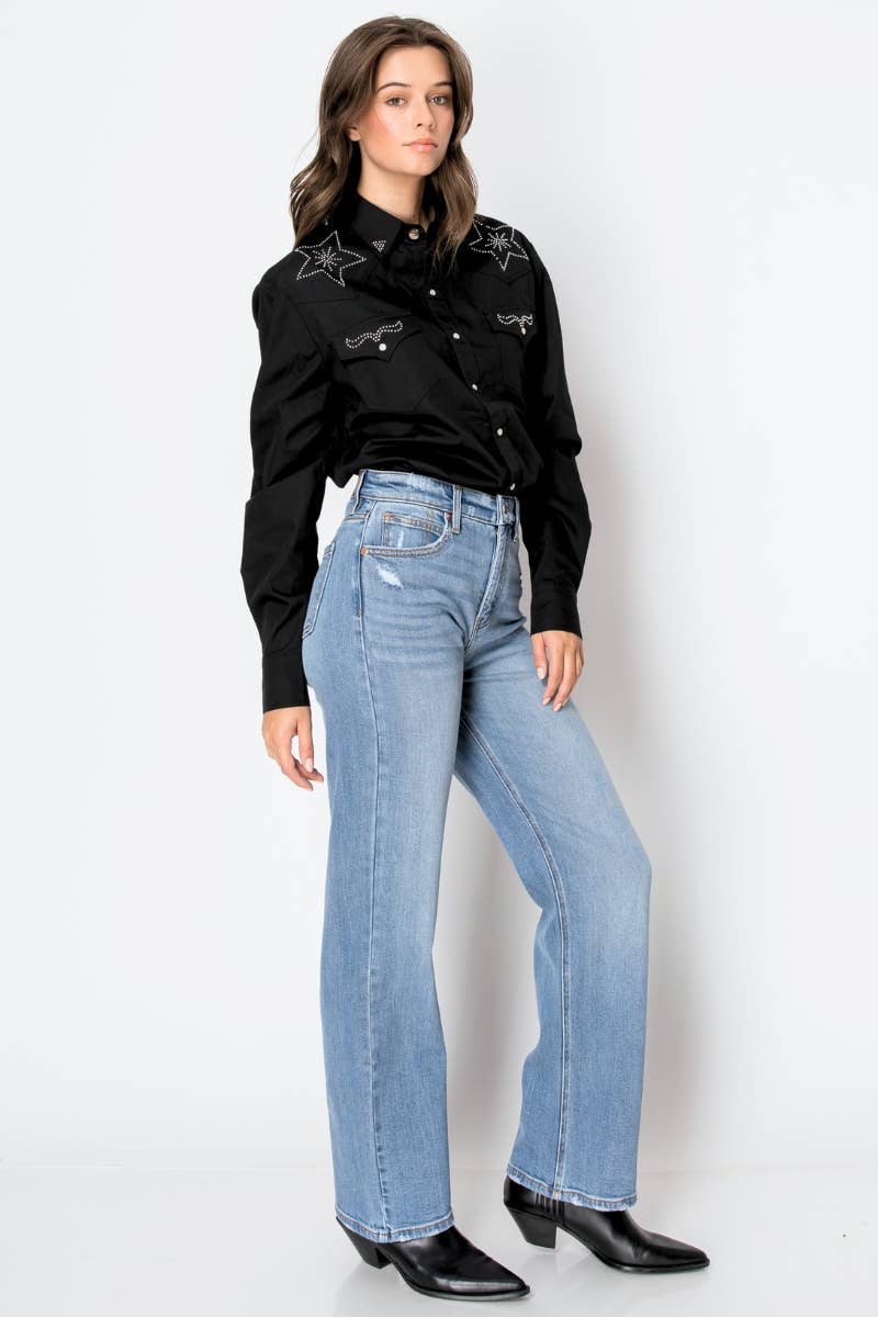 Tummy Control Straight Leg Denim