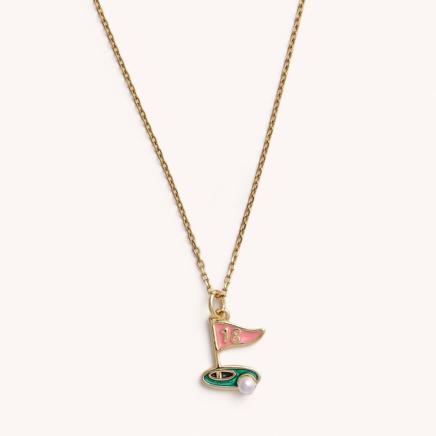 Gold 18th Hole Necklace