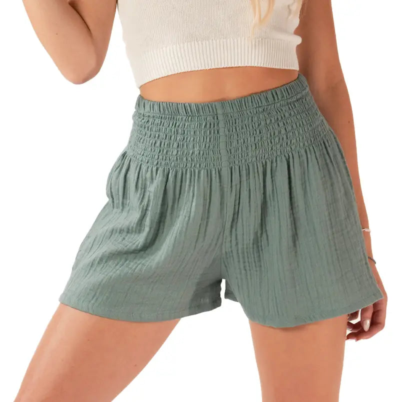 Sage Cotton Shorts