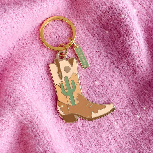 Desert Cowgirl Boot Keychain