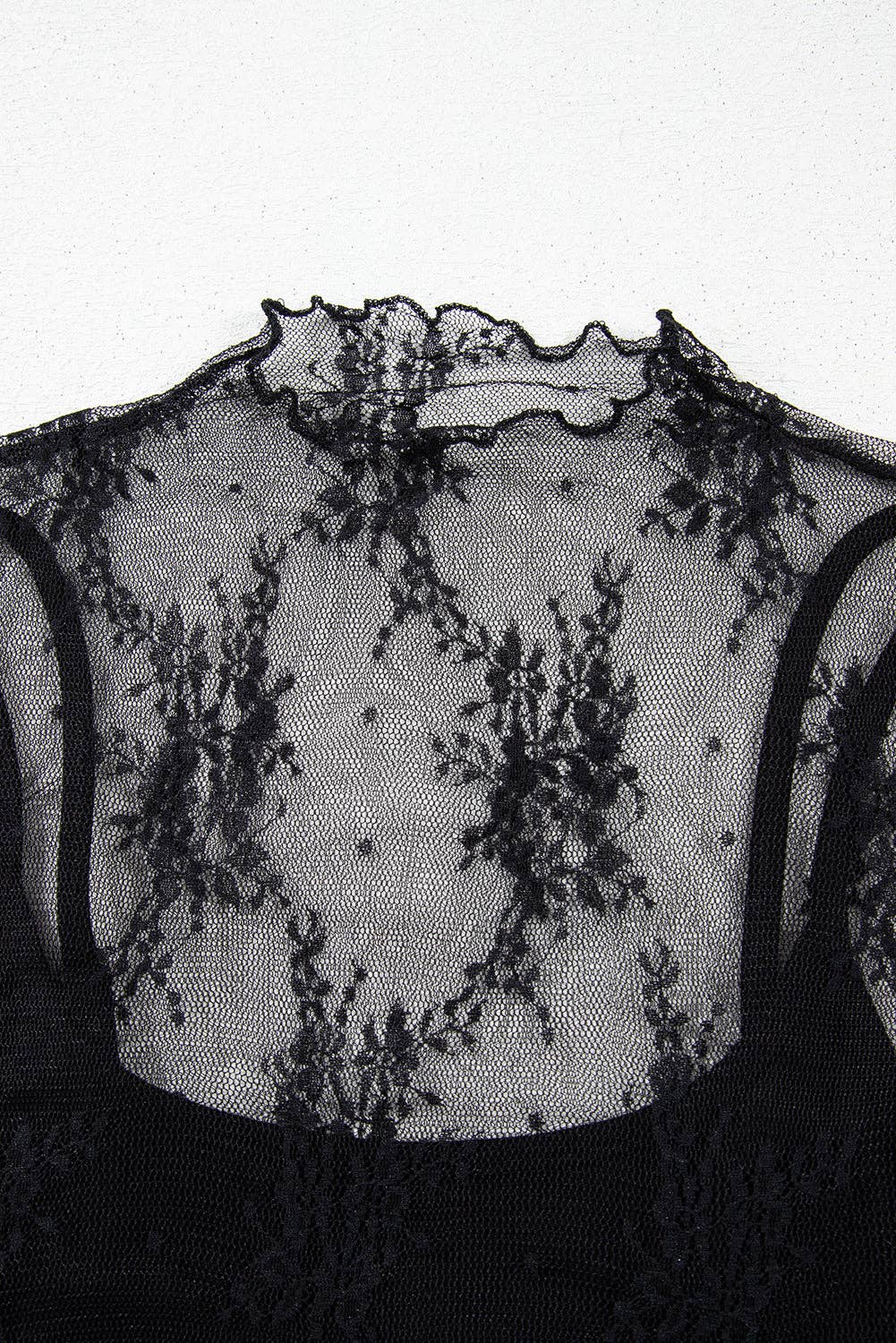 Black Sheer Short Sleeve Blouse