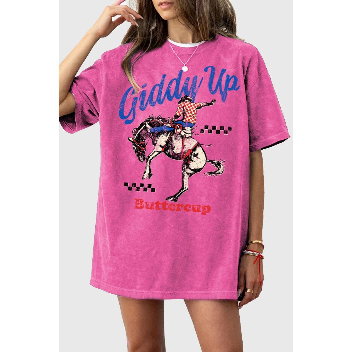 Giddy Up Buttercup Oversized Mineral Graphic Tee