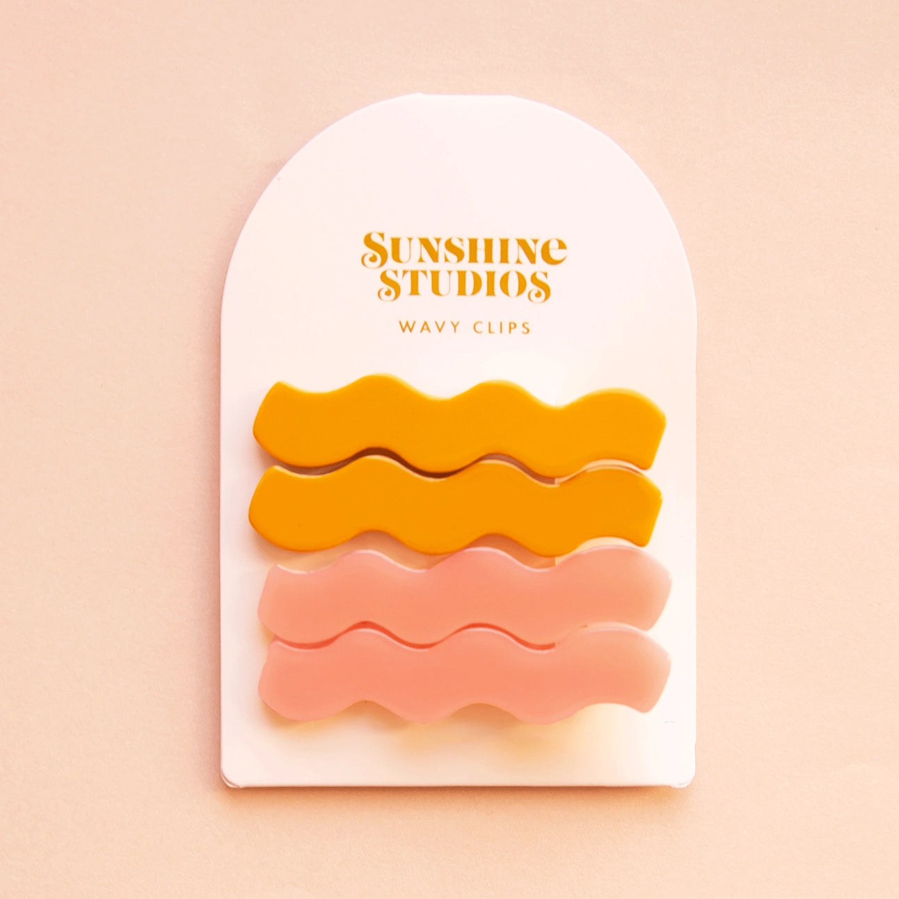 Wavy Hair Clips-Pink Mango
