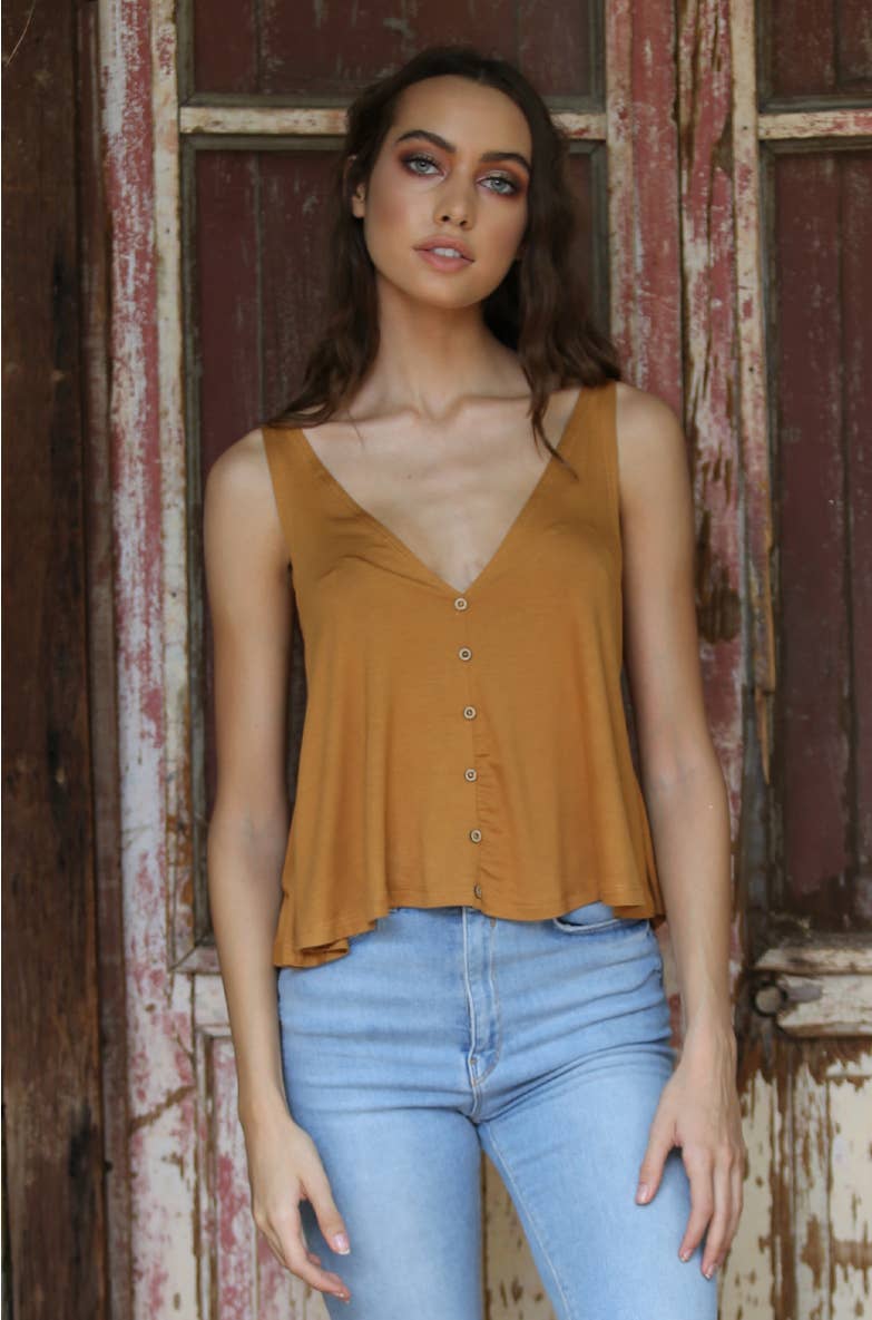 Button Down Open Back Tank