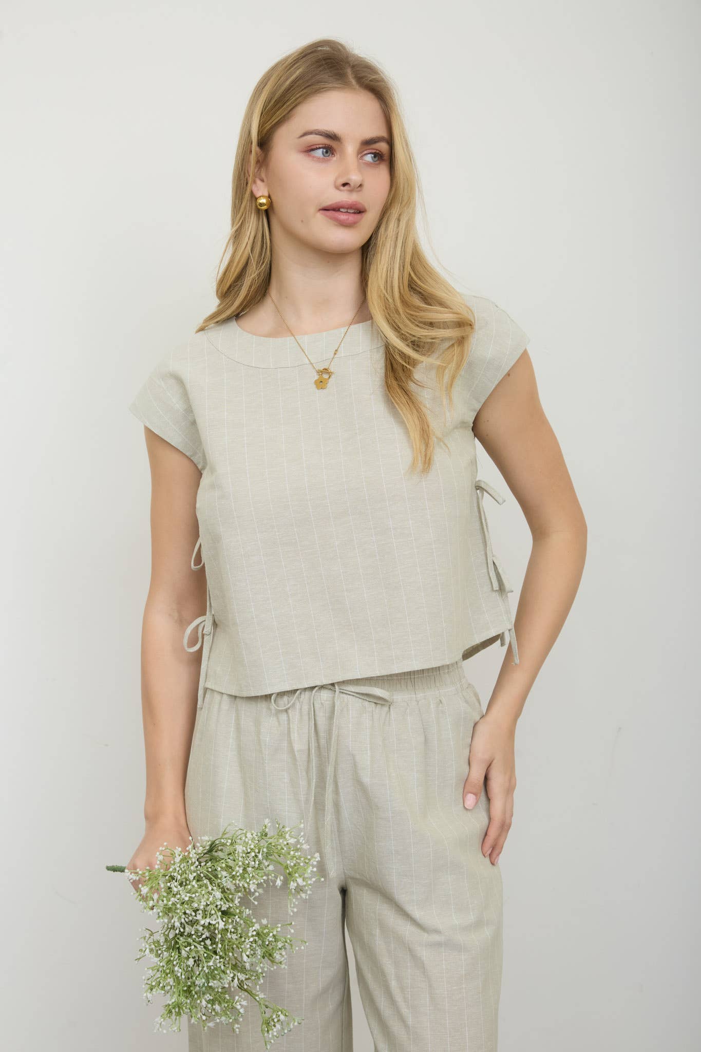 Stripe Side Tie Top