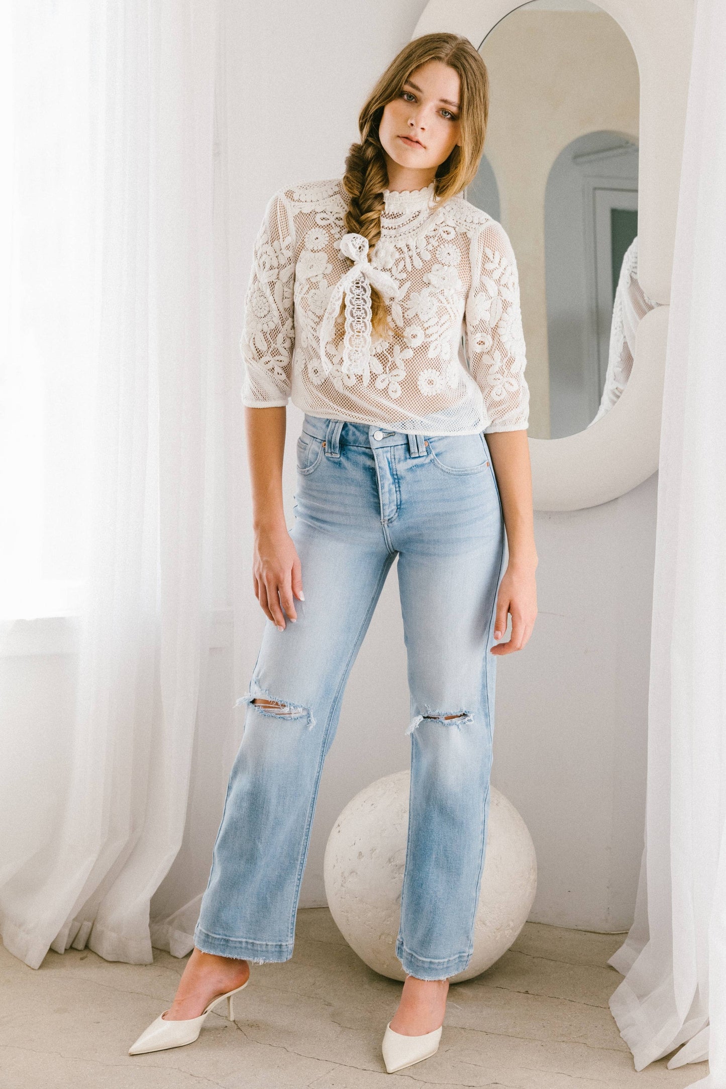 Tummy Control Relaxed Straight Leg Denim