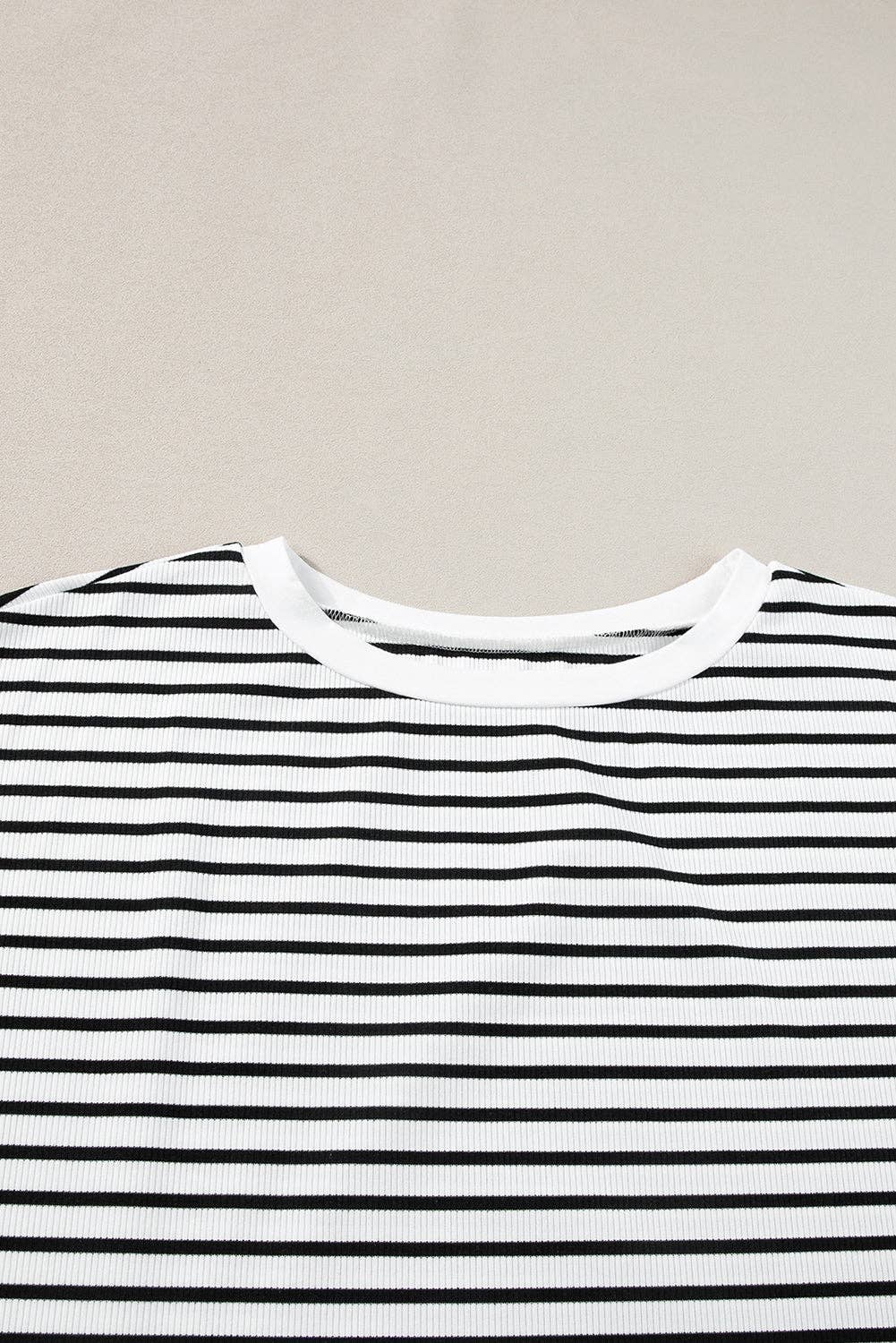 White Stripe Tee and Shorts Set