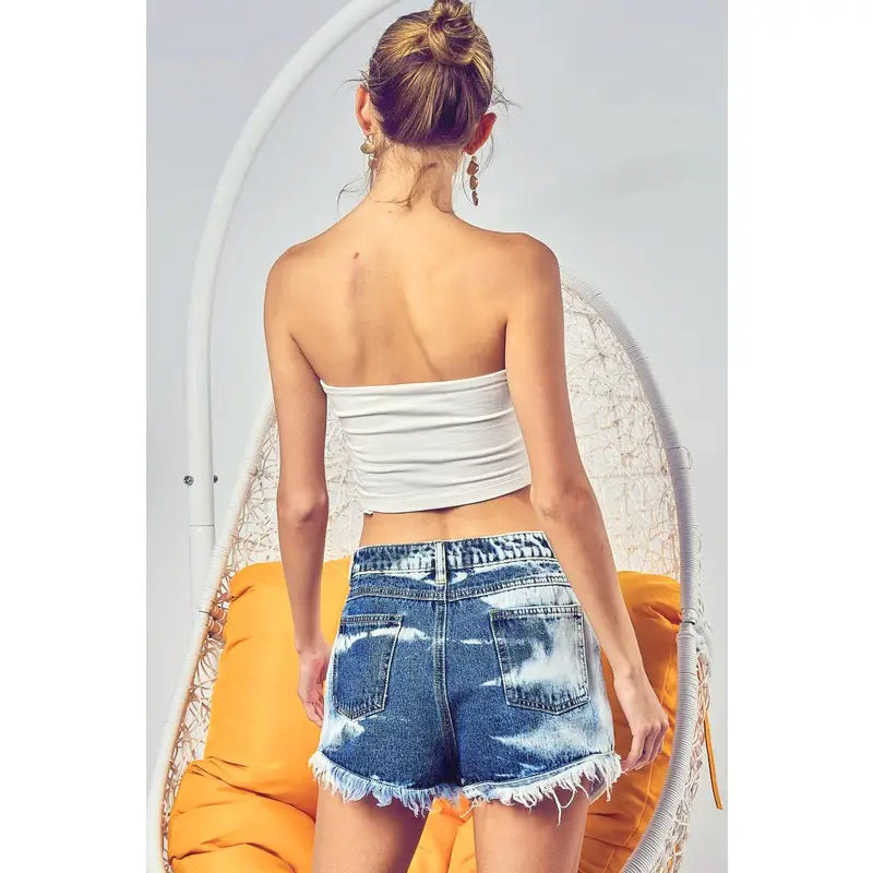 Merica Bleached Denim Shorts