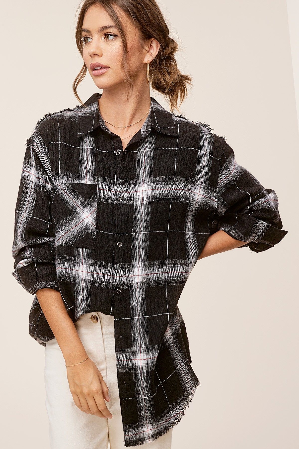 Raw Hem Flannel