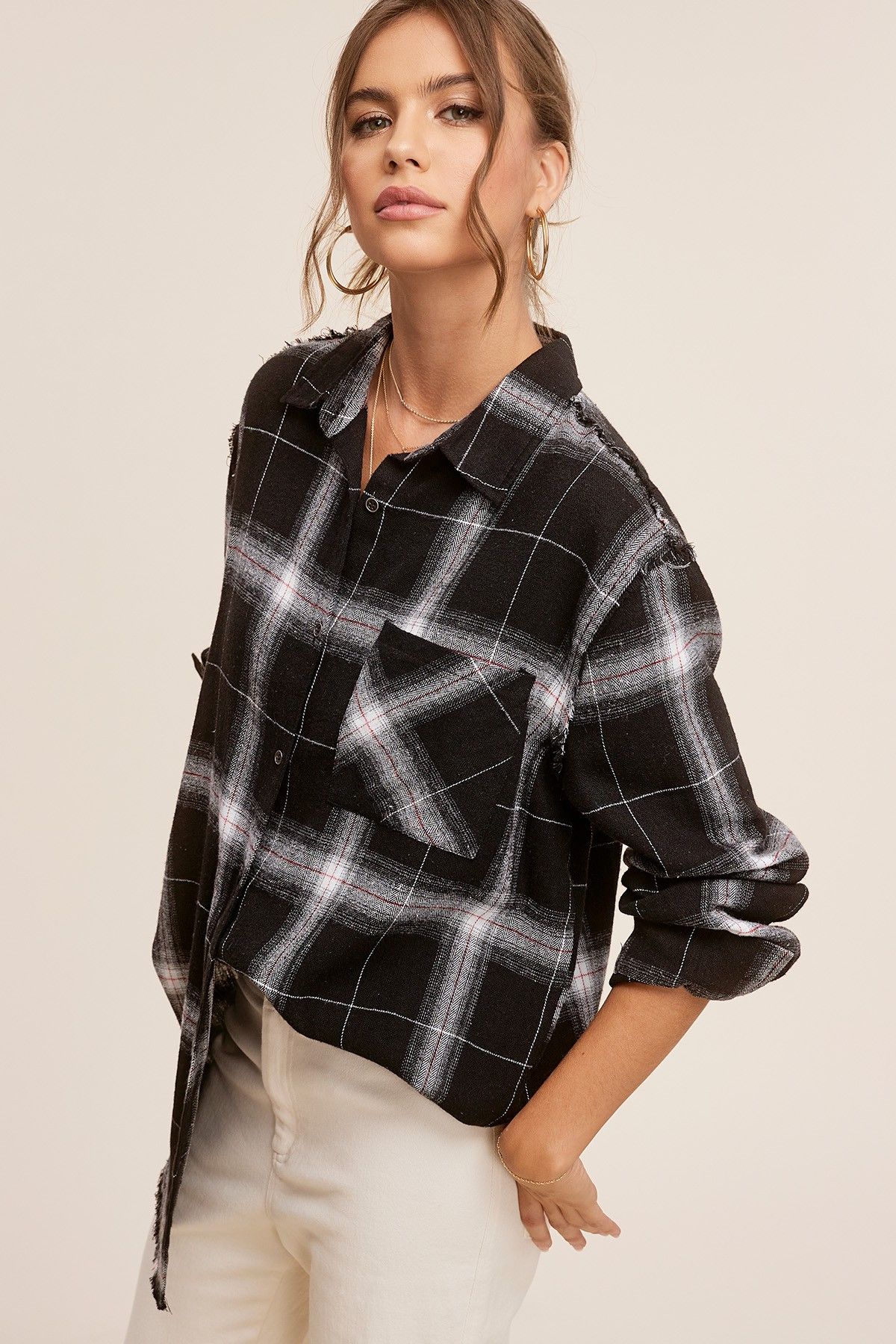Raw Hem Flannel