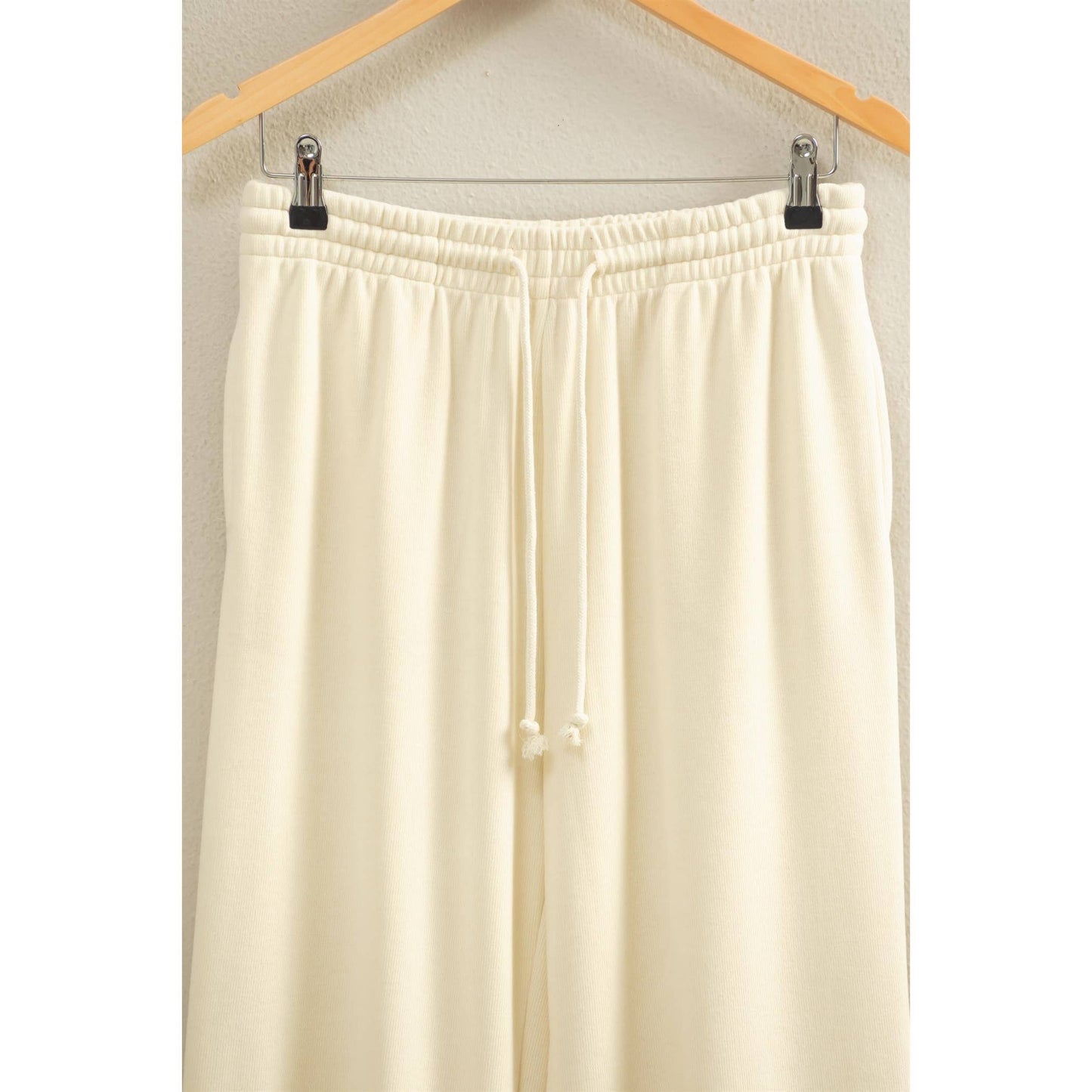 Soft Ribbed Drawstring Jogger Pants