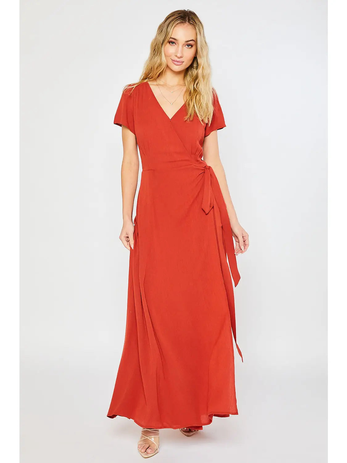 Flowy Maxi Wrap Dress