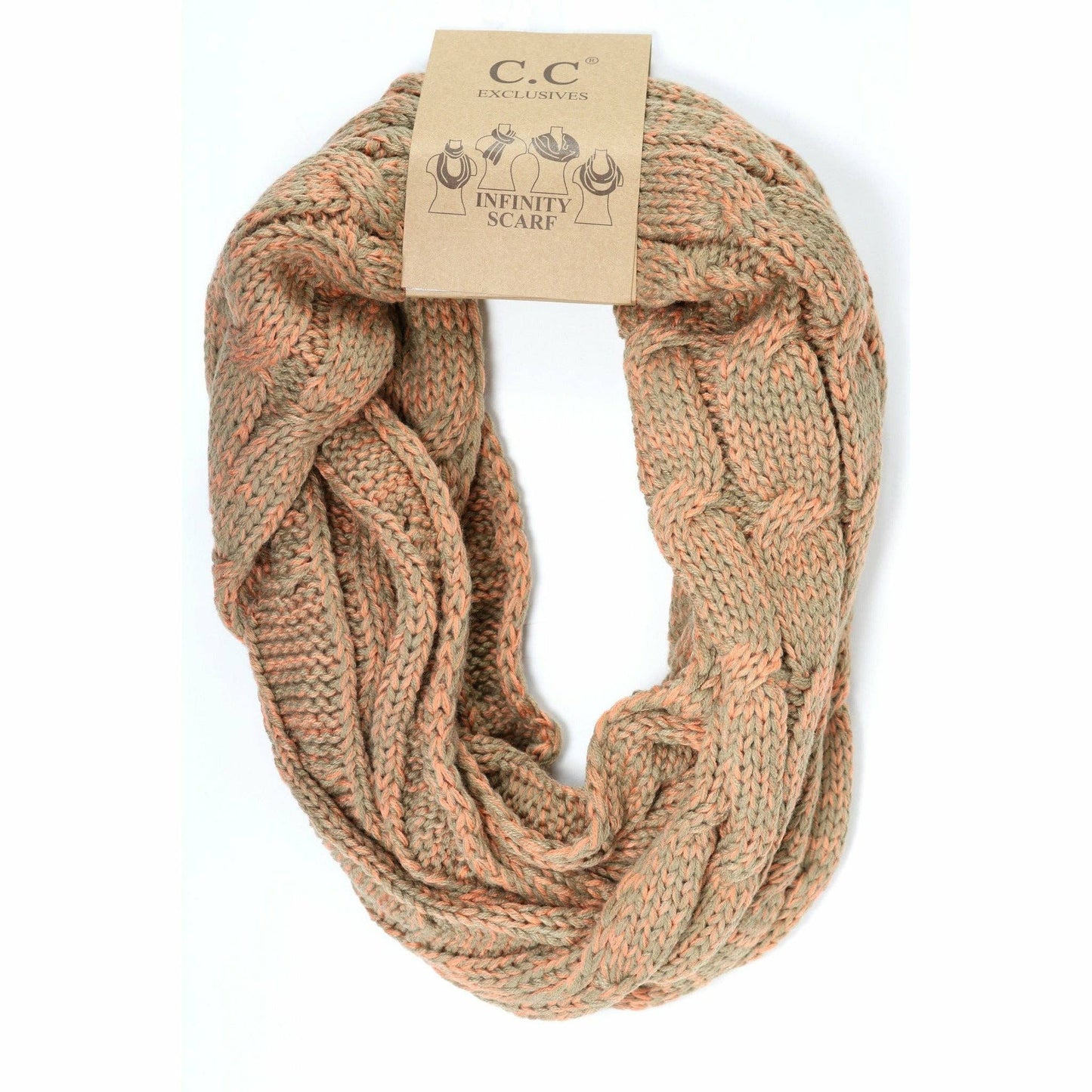 Two-Tone CC Infinity Scarf