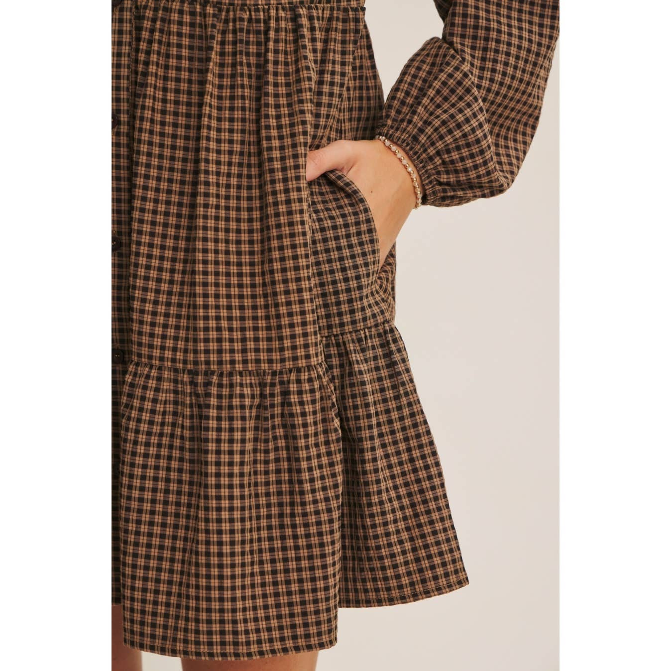 Plaid Babydoll Mini Dress