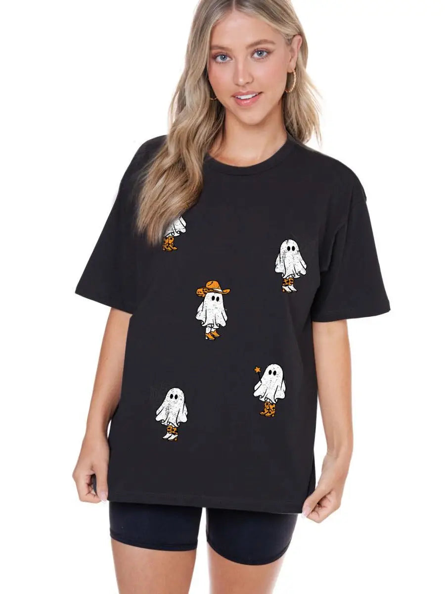 Multi Cowboy Ghosts Graphic Cotton Tee