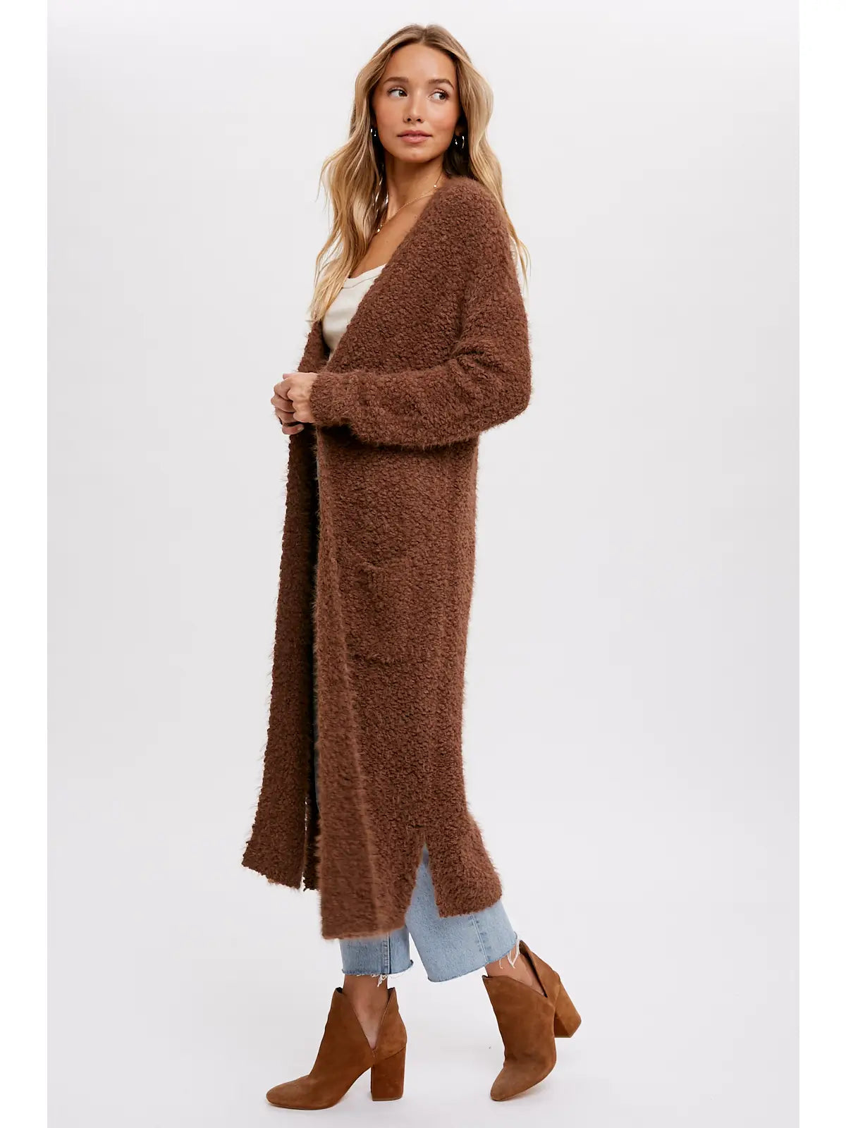 Soft Fuzzy Longline Cardigan