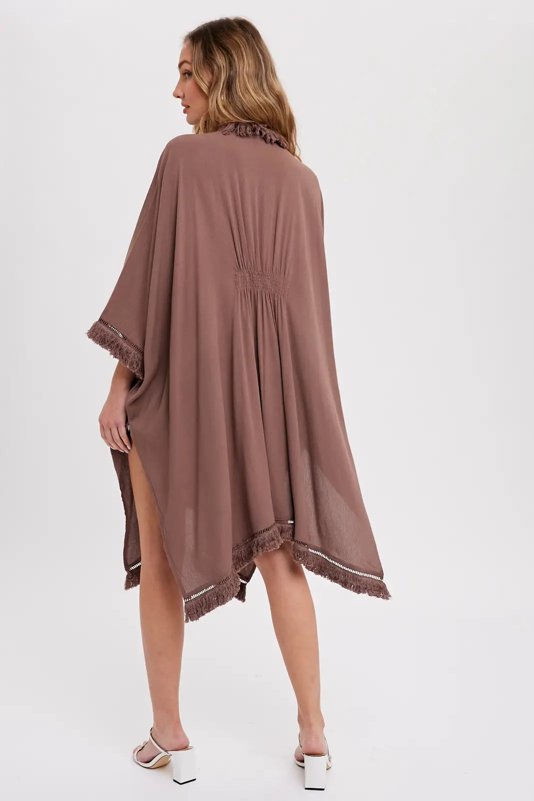 Mocha Fringed Kimono