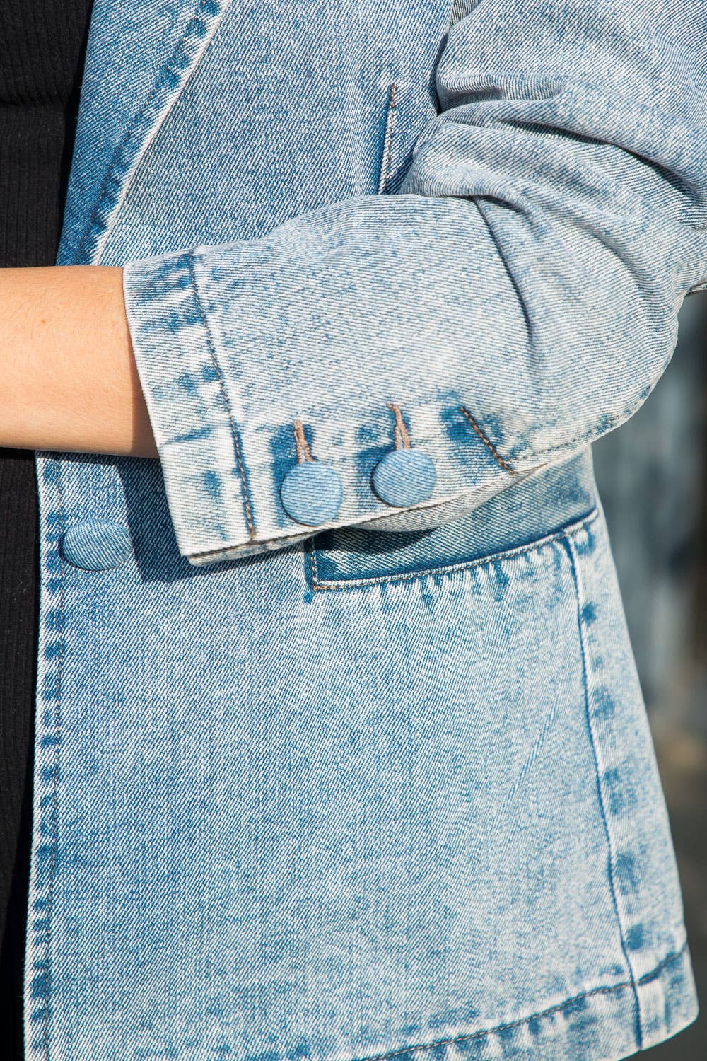 Washed Denim Blazer