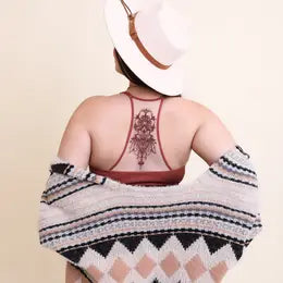 Tattoo Mesh Back Plus+