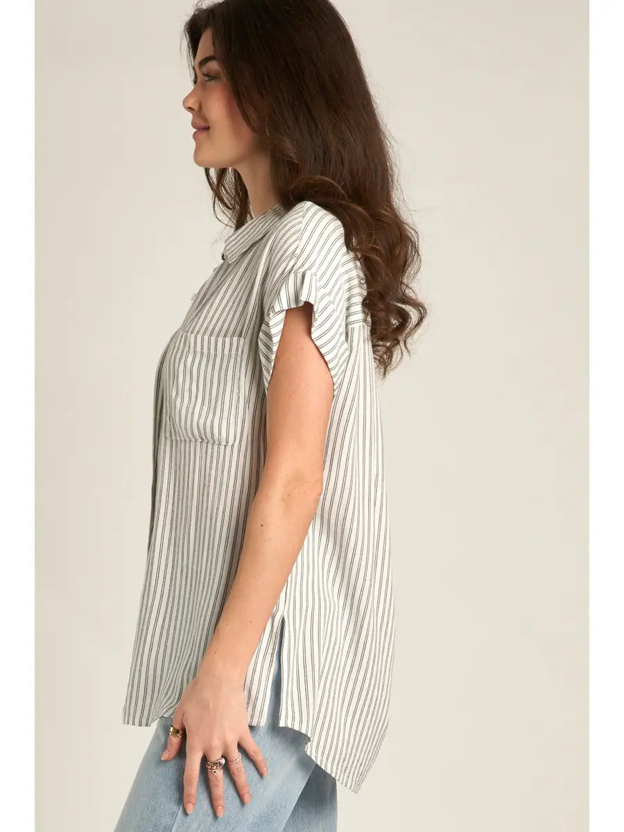 Striped Button Down Top