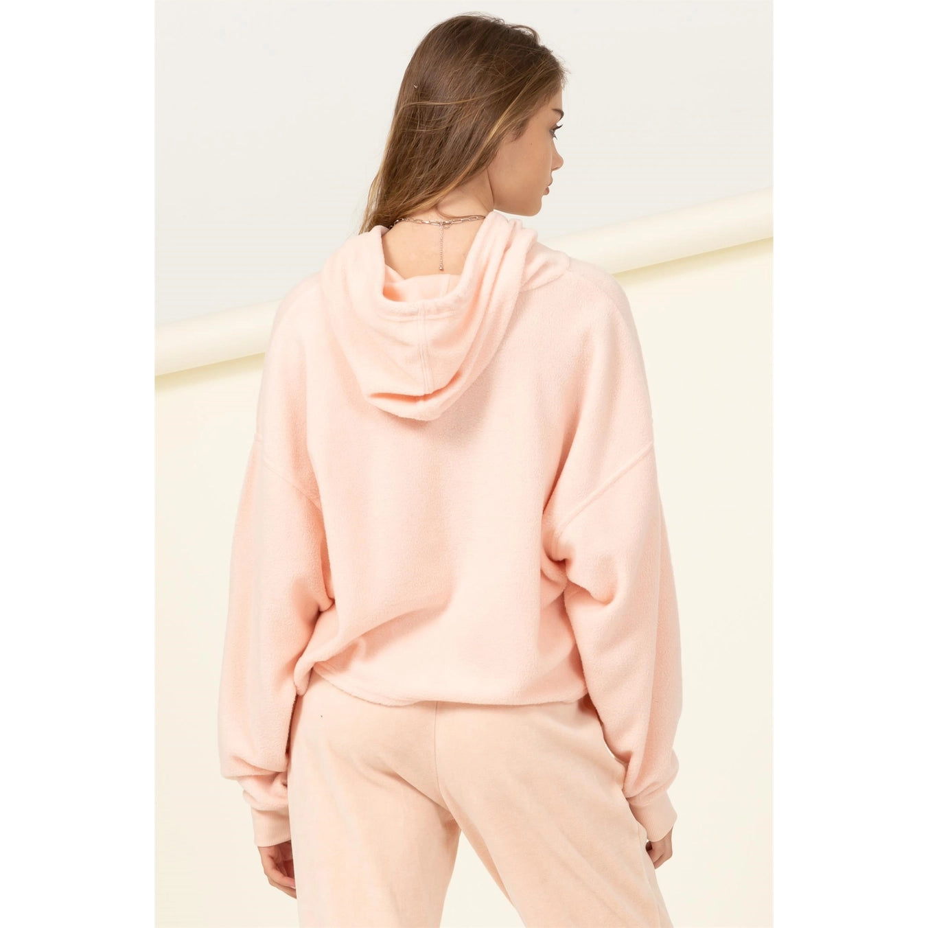 Pale Pink Fleece Hoodie