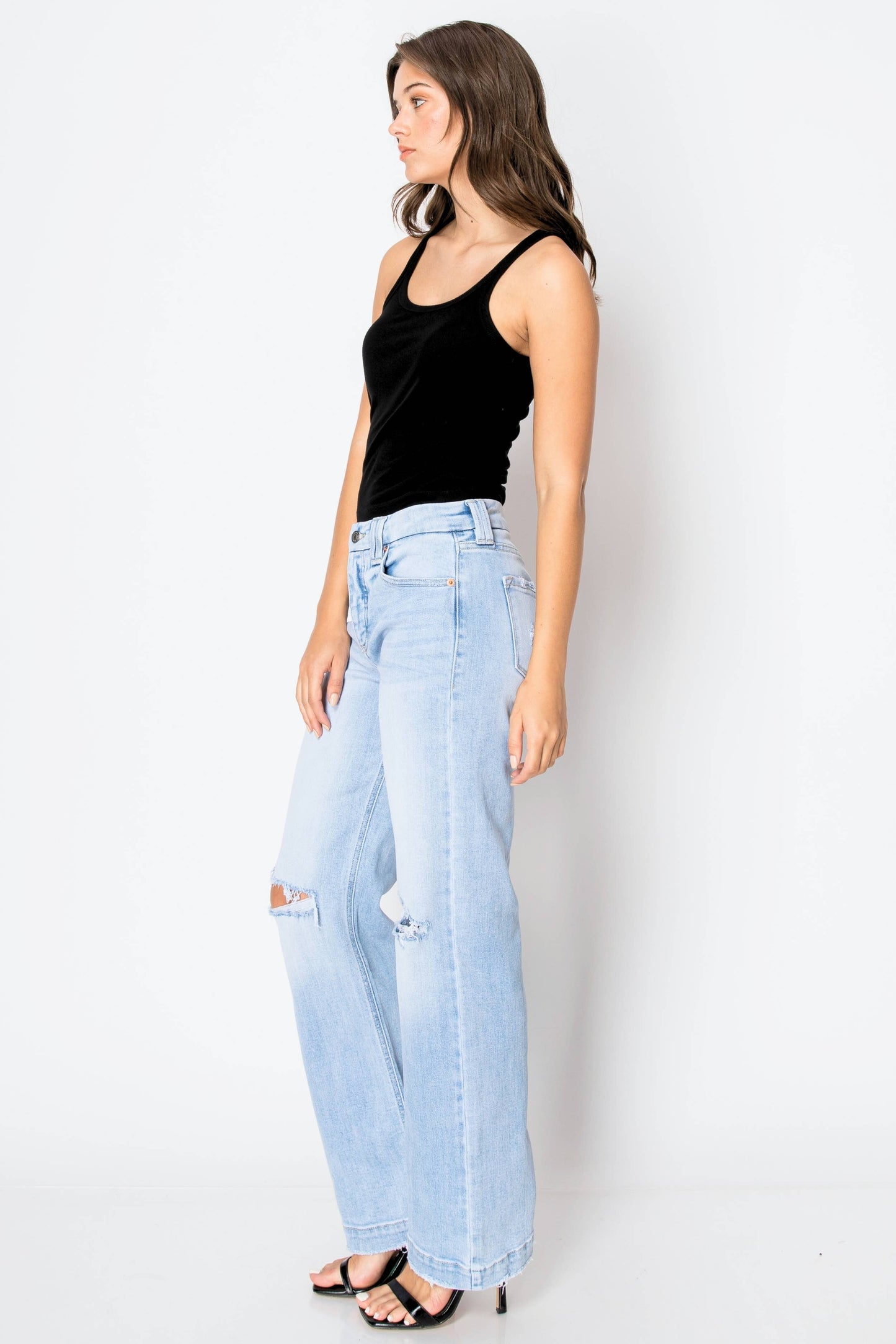 Tummy Control Relaxed Straight Leg Denim