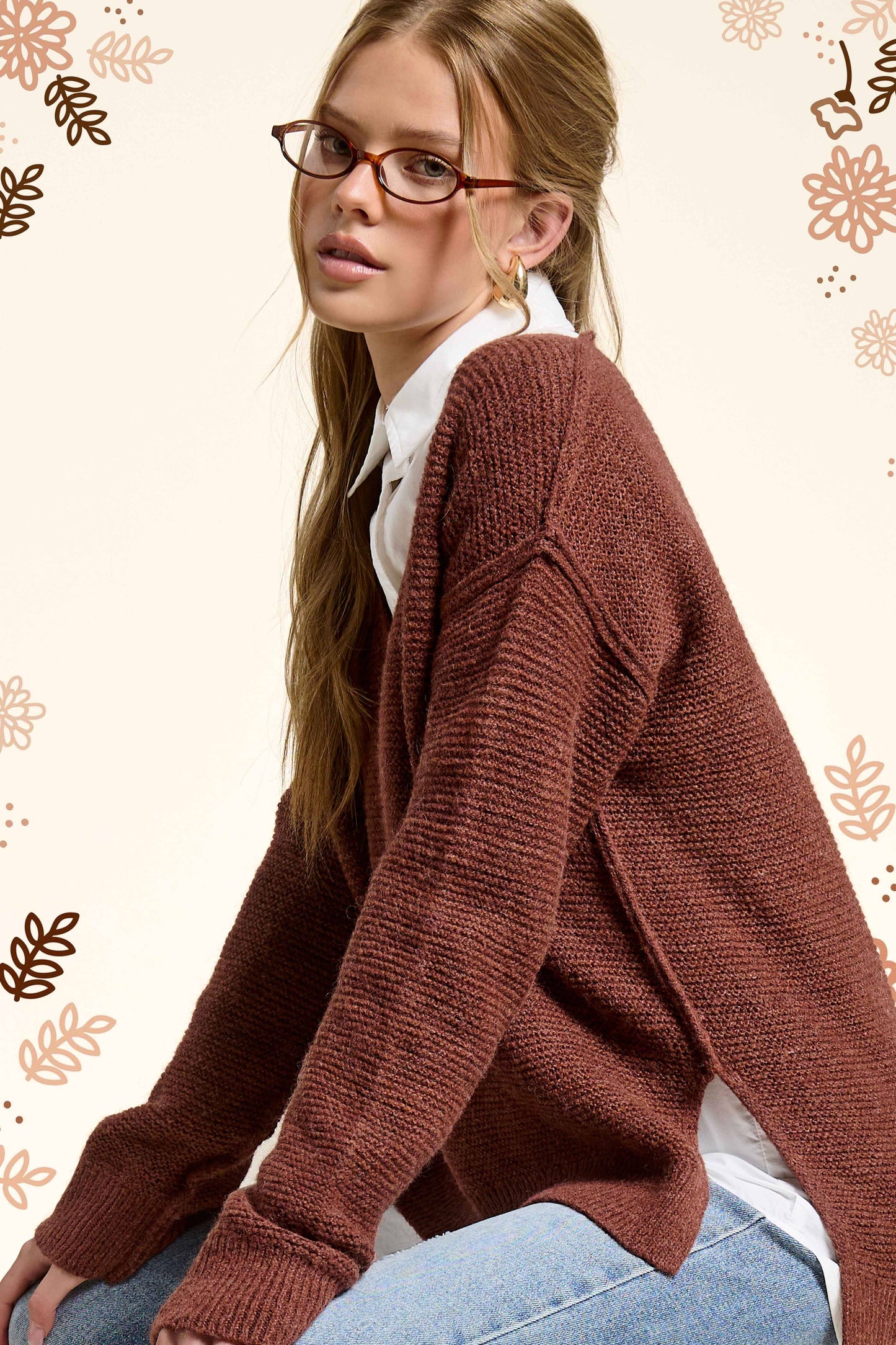 High-Low Sweater With Exposed Seams