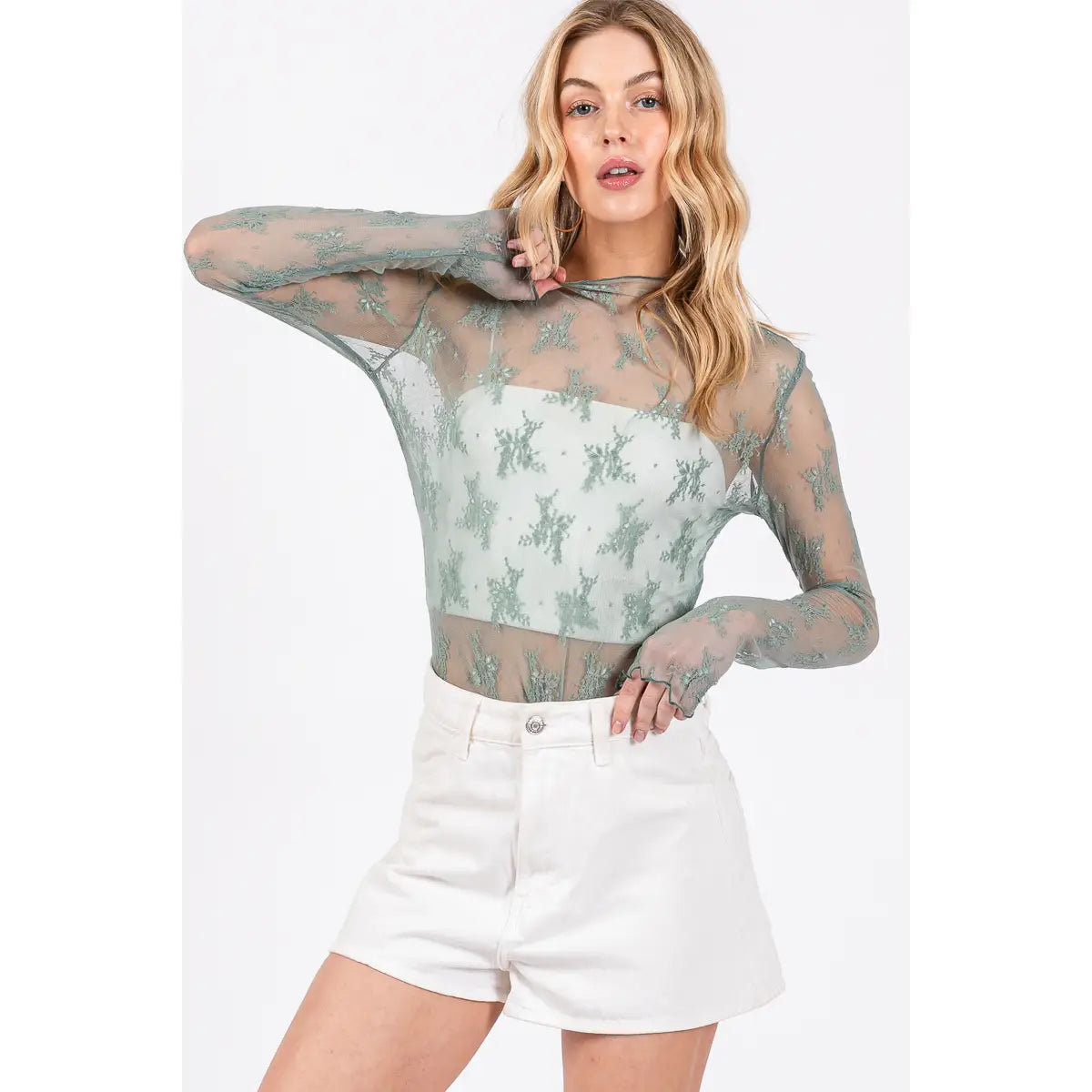 Long Sleeve Floral Lace Top