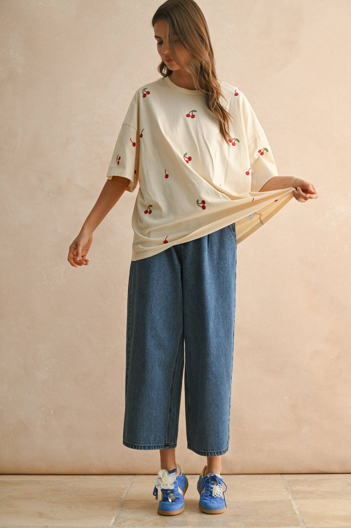 Cherry Embroidered Tee