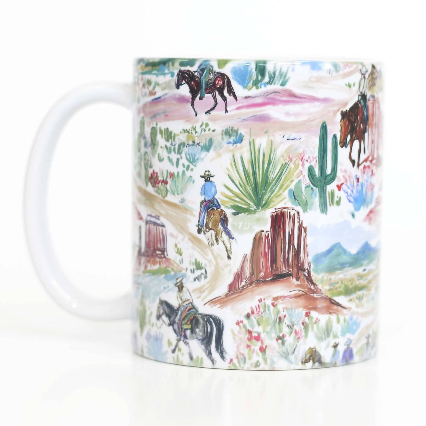 Western Cowboy Landscape Ceramic Mug