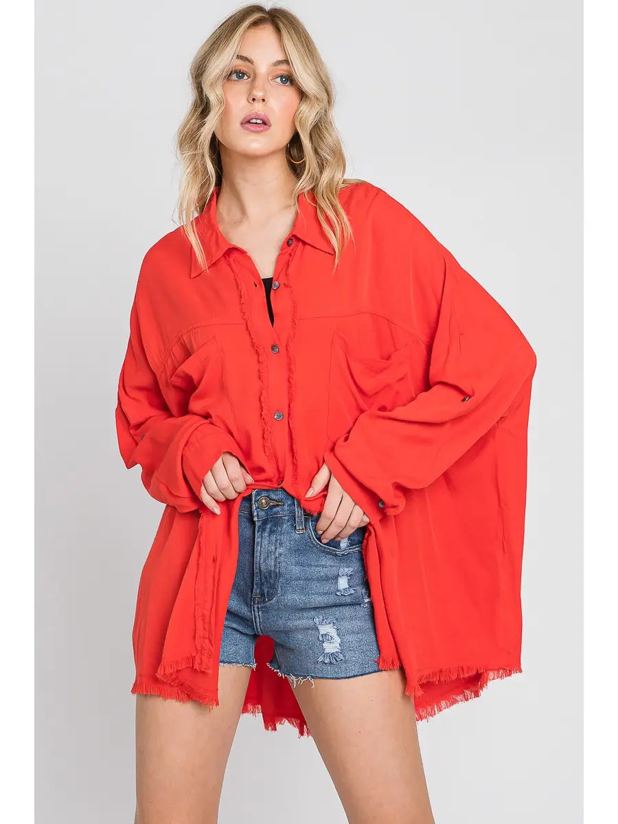 Oversized Rayon Washed Shirt