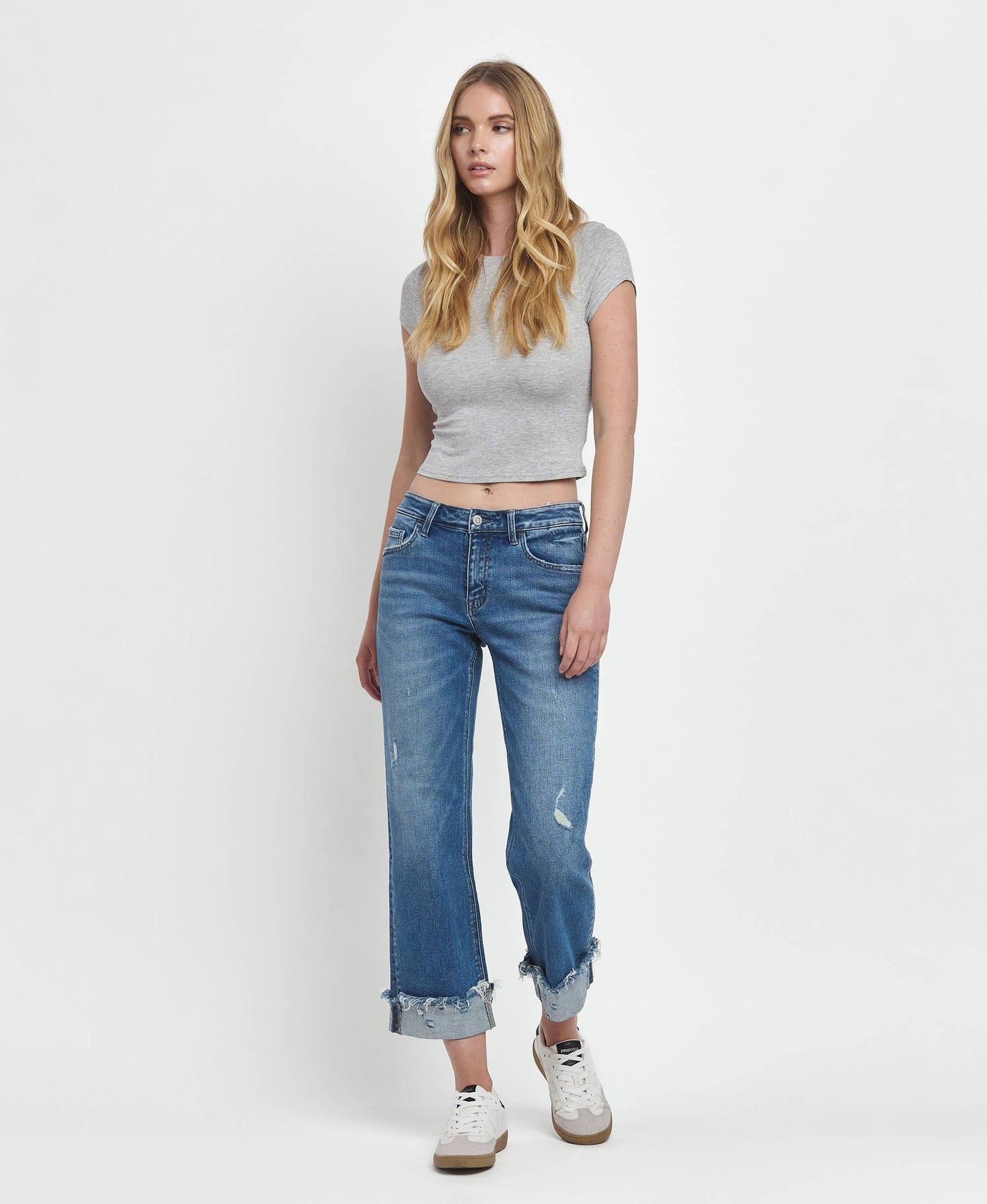 Mid Rise Straight Denim
