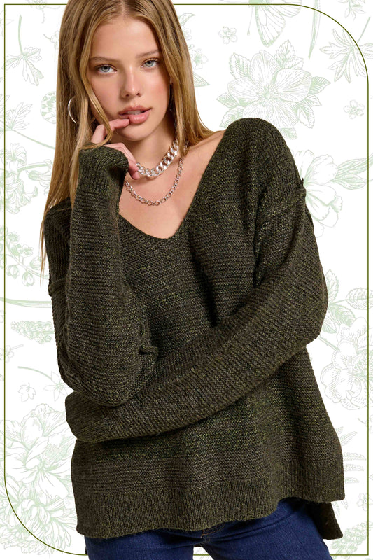 High-Low Sweater With Exposed Seams