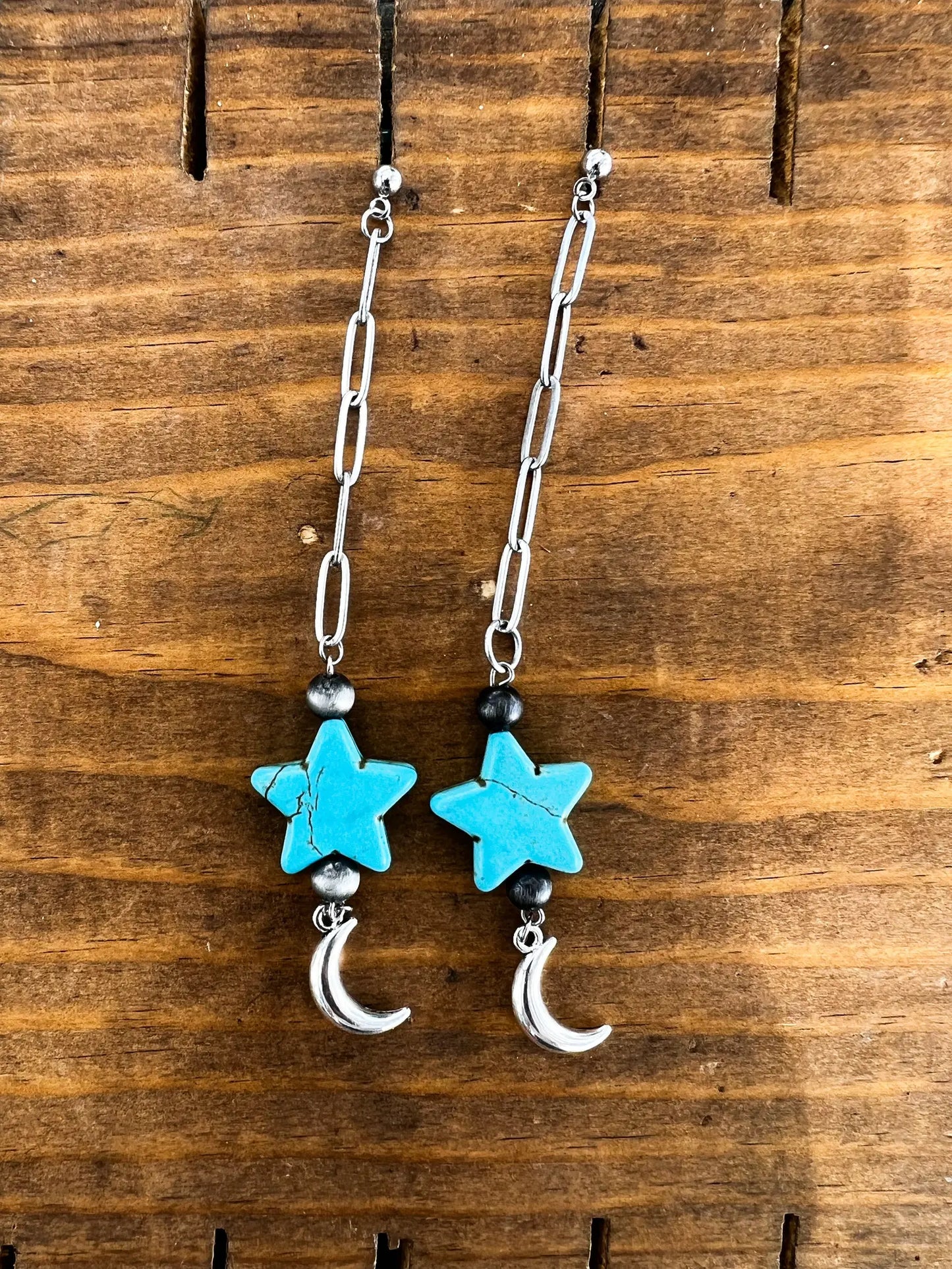 Turquoise Moon/Star Dangles