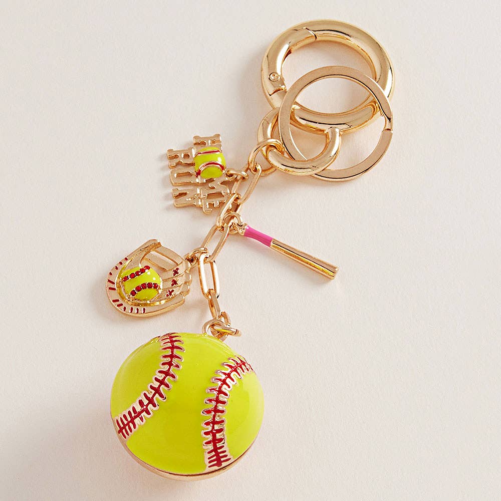 Softball Keychain Bag Charm