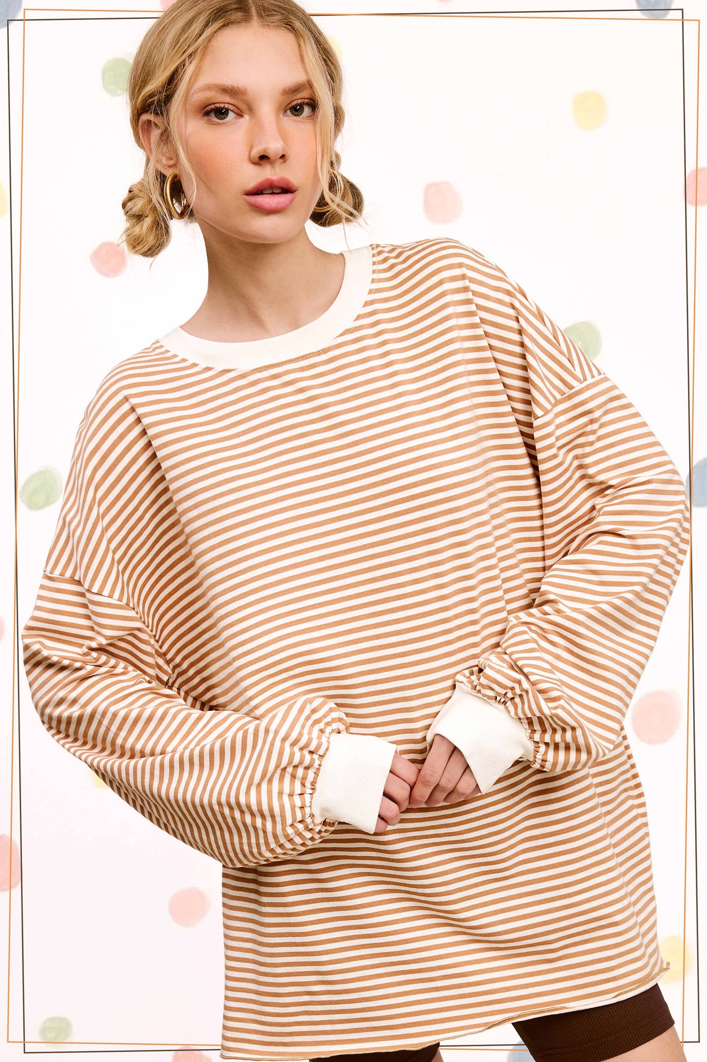 Oversized Striped Long Sleeve Pullover