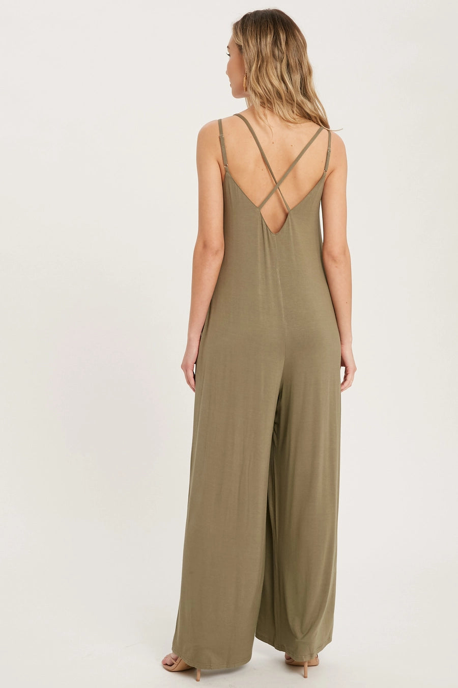 Criss-Cross Back Wide Leg Jumpsuit