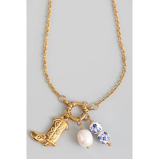 Boot And Beads Necklace