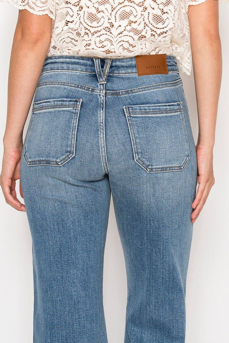 Tummy Control Crop Palazzo Denim