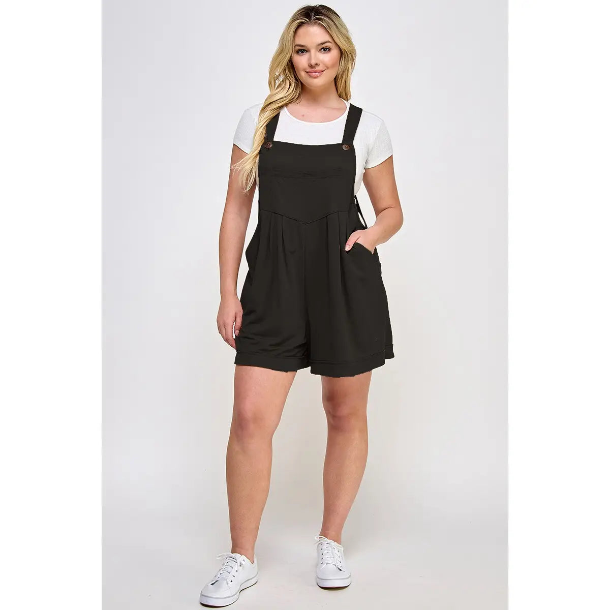 Plus Size Overall Shorts