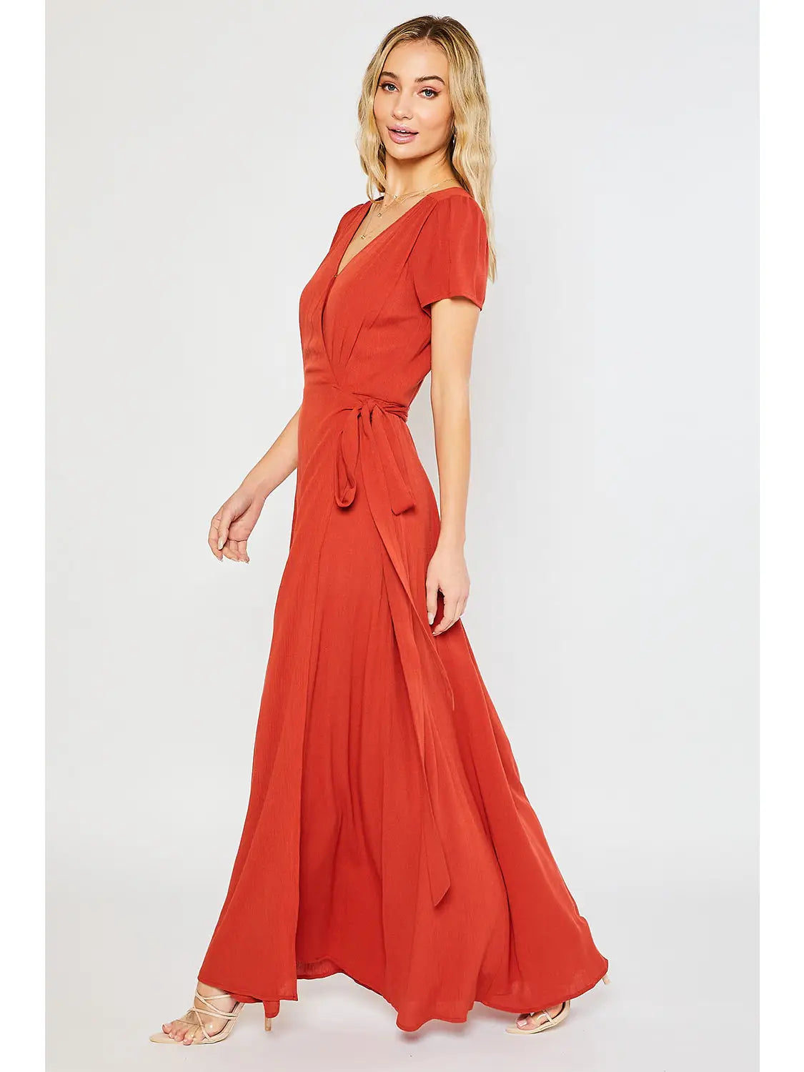 Flowy Maxi Wrap Dress