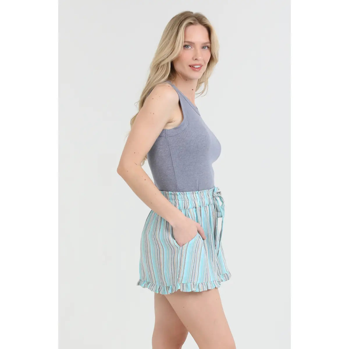 Striped Drawstring Shorts