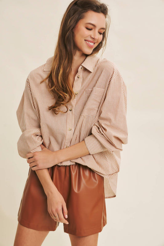 Pinstripe Button Down Shirt