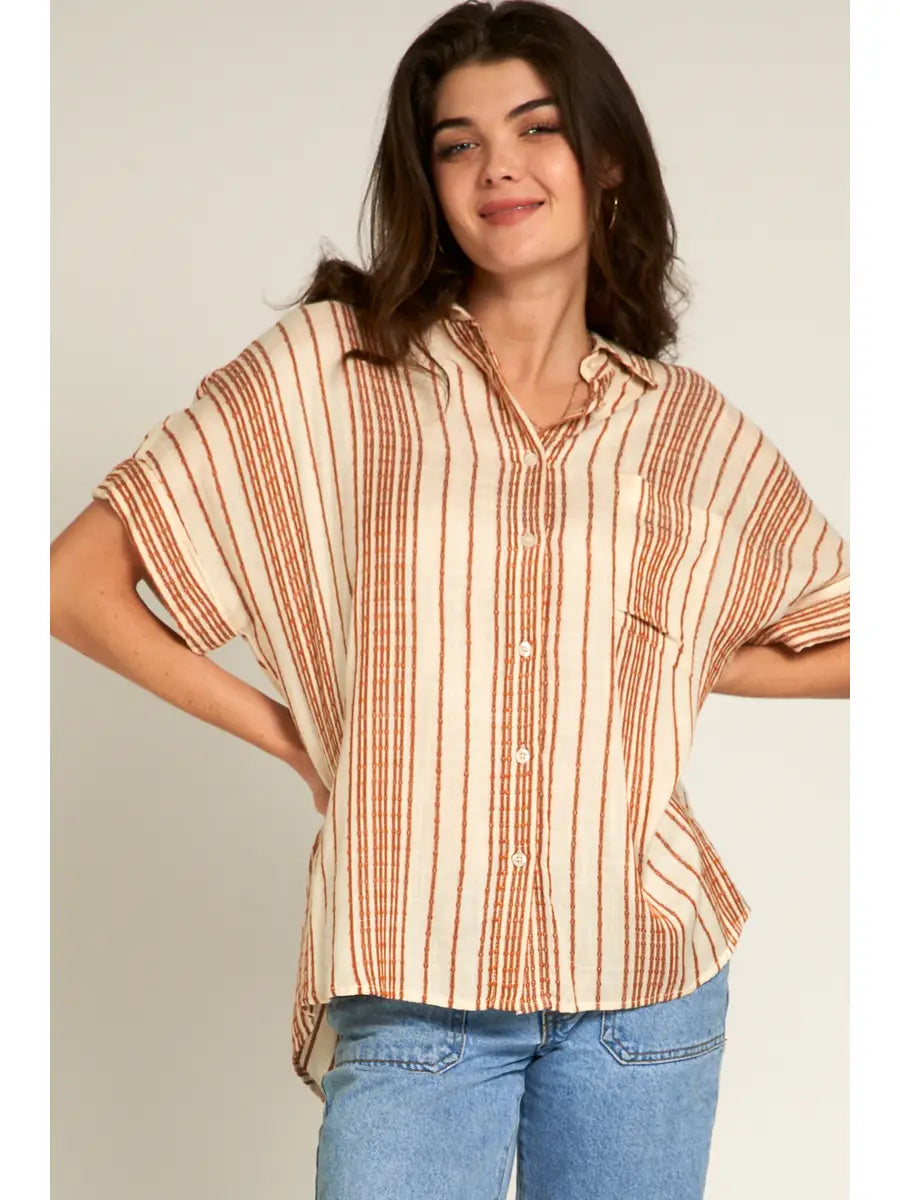 Striped Button Down Top