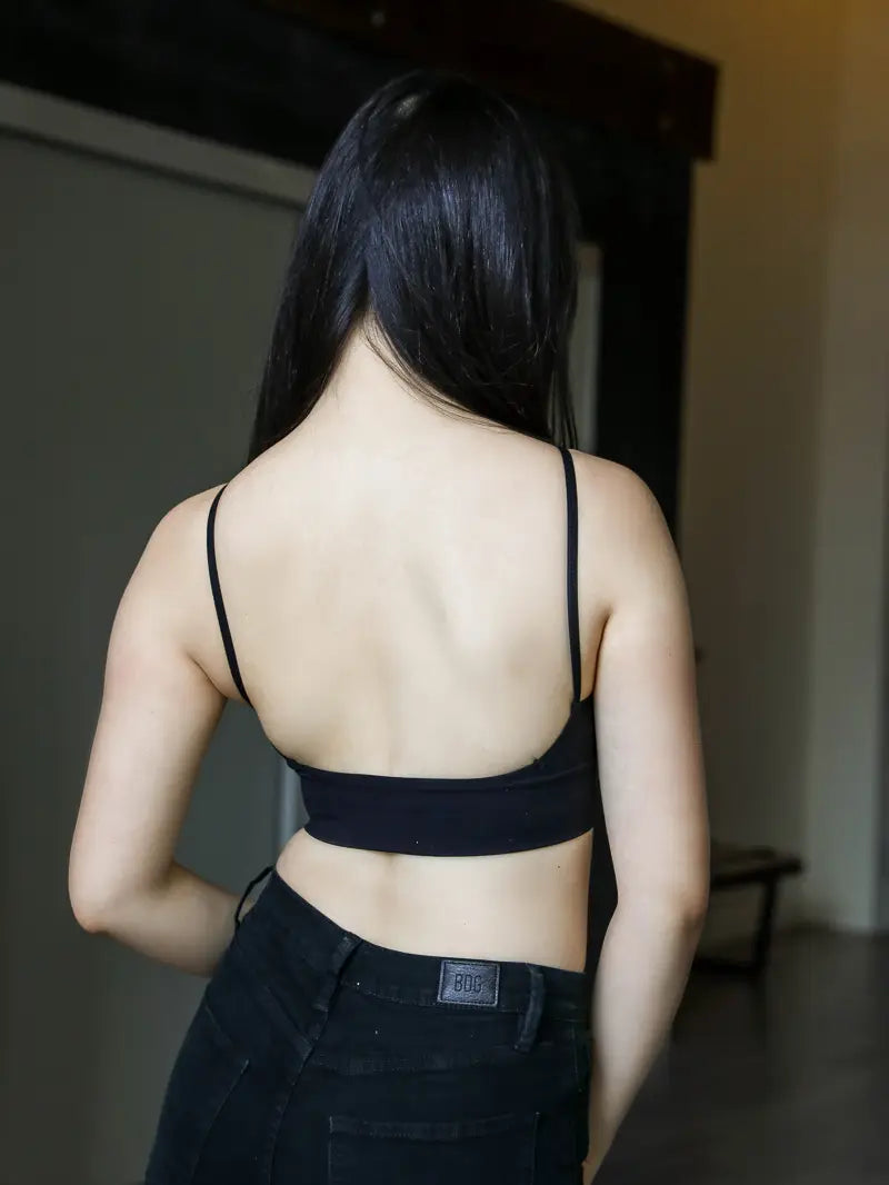 Black Low Back Seamless Bralette