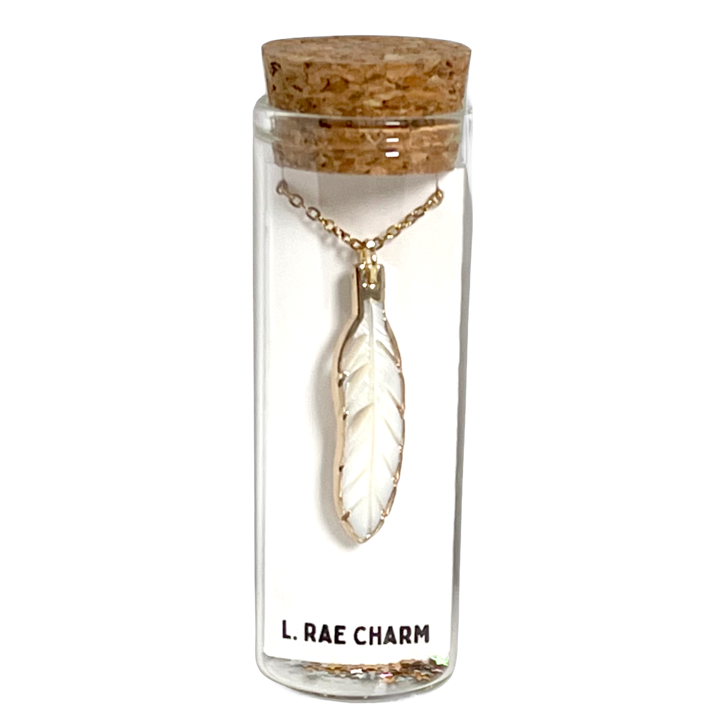 Feather Shell Gold Charm Necklace
