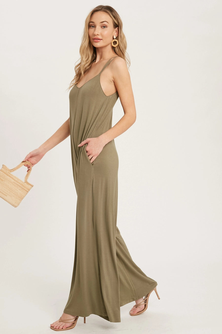 Criss-Cross Back Wide Leg Jumpsuit